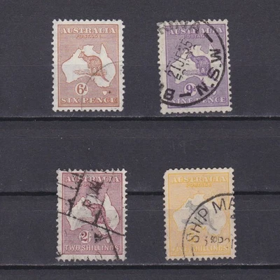 AUSTRALIA 1932 Juego de piezas Sc#121-126 CV$80 Canguro Envío cancelar en 5sh Usado Foto 1 de 2