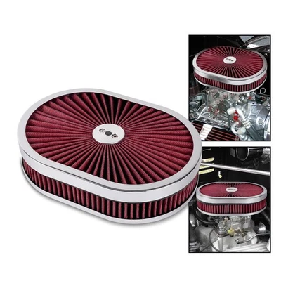 Filtro ovalado lavable de 12"x2" filtro limpiador de aire de flujo PARA 5-1/8" carbohidratos de apertura 12" por 2" Foto 1 de 4