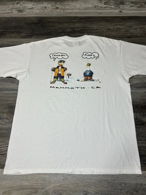 Vintage The Duck Company Mammoth Joke Dirty Humor Ski vs Snowboard Shirt XL - Image 1 of 4