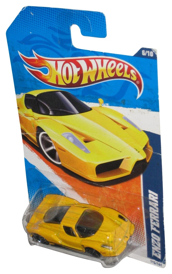 Hot Wheels Nightburnerz 6/10 (2010) Yellow Enzo Ferrari Toy Car 116/244 - (Dente - Image 1 of 1