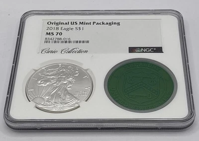 2018 Curio Collection Original US Mint Packaging $1 Silver Eagle NGC MS70 - Image 1 of 4