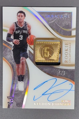 2019-20 Panini Immaculate Keldon Johnson Rookie Championship Tags Auto RC /5 RTA - Image 1 of 3