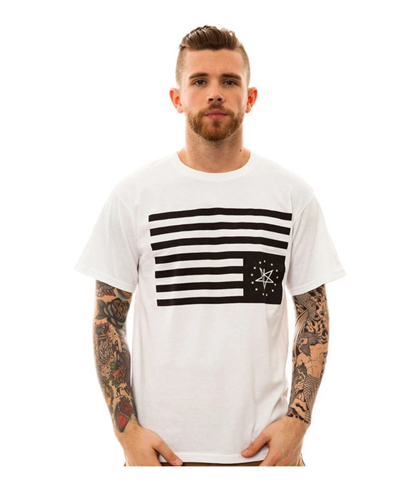 Black Scale Mens The Black Rebels Graphic T-Shirt, White, Small - Image 1 of 1