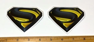 Pair of DC Comics SUPERMAN BLACK & GOLD Stickers Decals PITTSBURGH STEELERS - Picture 1 of 1