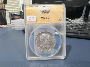 1922 Grant Half Dollar ANACS MS 62 (ABJ) - Picture 1 of 2
