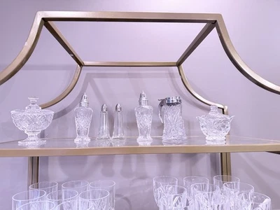 Elegante juego de vajilla y mesa de cristal cortado vintage - cristal de plomo pesado, Waterford Foto 1 de 4