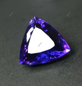 Piedra preciosa suelta púrpura amatista natural tamaño enorme 55 quilates corte trillón certificado - Imagen 1 de 13