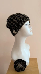 hand crochet slouchy hat, granny hat, granny beanie, hat set, Size M/L - Picture 1 of 10