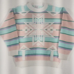 Vintage Worthington Essentials Pastel Metallic Snowflake Sweater Size Medium - Picture 1 of 7