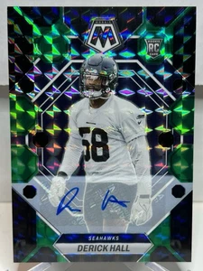 Derick Hall - 2023 Mosaic Black Green Prizm (Auto) RC🔥Seahawks🔥/25 - Picture 1 of 2