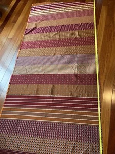 100% Pure Silk Brocade jacquard Fabric Color Block W36“ L72” 11174a Thanksgiving - Picture 1 of 7