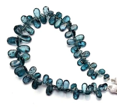 Gema natural cianita verde 6x4 a 10x6 mm forma de pera cuentas briolette hilo 8" Foto 1 de 4