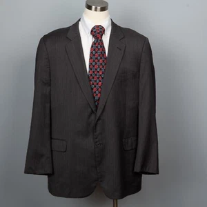 Jos. A Bank Signature Sports Coat Blazer Size 48L 100% Pure Wool Grey Striped - Picture 1 of 8
