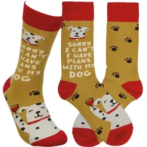 Calcetines divertidos unisex Sorry I Can't I Have Plans With My Dog - Imagen 1 de 4
