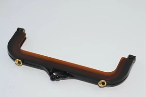 Taschenrahmen / Taschenbügel mit Ring, 205 x 50 mm, Horn-Braun, DIY, 80er Jahre - Picture 1 of 10