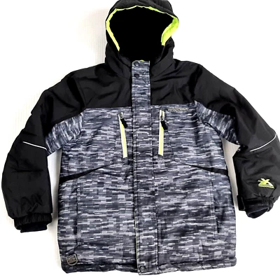 ZeroXposure Boys Ski Jacket Size M - 10 / 12 Hooded Lined Gray Full Zip Pockets - Image 1 of 4