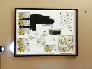 VINTAGE "Untitled" Acrylic Jean-Michel Basquiat Framed A3 Canvas Fine Art Print - Picture 1 of 3