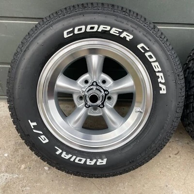 4x Chevrolet Camaro Torq Thrust Style KOMPLETTRÄDER 7/8x15 Cooper Cobra Radial - Bild 1 von 4