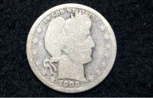 1909 O Barber Quarter * 90% Silver ** Low Mintage Semi-Key ** FREE SHIPPING - Picture 1 of 2
