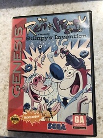 THE REN & STIMPY'S SHOW INVENTION SEGA GENESIS GAME CARTRIDGE GAME & CASE NES HQ
