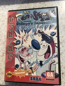 THE REN & STIMPY'S SHOW INVENTION SEGA GENESIS GAME CARTRIDGE GAME & CASE NES HQ - Picture 1 of 2