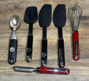 KitchenAid 6 piece Cooking Utensil Set Kitchen Spatulas, WISK, PEELER, Scope - Picture 1 of 5