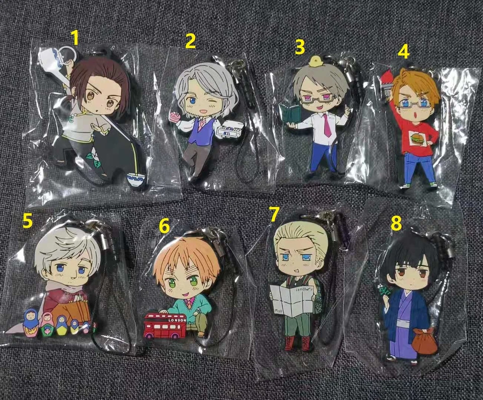 Anime APH Hetalia Axis Powers Correa de Goma Llavero Llavero Dije Foto 1 de 1