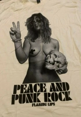 Original FLAMING LIPS Peace & Punk Rock vtg tour concert shirt XL NEW/UNWORN! - Image 1 of 3