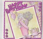 SQUARE HANDMADE DECOUPAGED  NOVELTY GOLDEN OLDIE  THEMED BIRTHDAY BABE   CARD