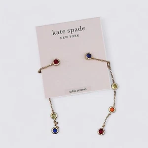 Kate Spade New York Multi On The Dot Linear Drop Earrings - Picture 1 of 5