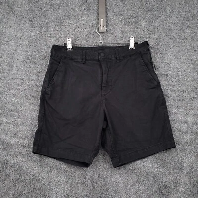 Pantalones Cortos American Eagle Para Hombres 30 Negros Tech Sarga Chino Bermudas Elastizados Frente Plano Foto 1 de 4