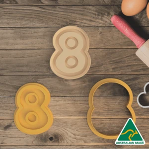 Basic Number 8 Cookie Cutter and Embosser Stamp - Picture 1 of 5
