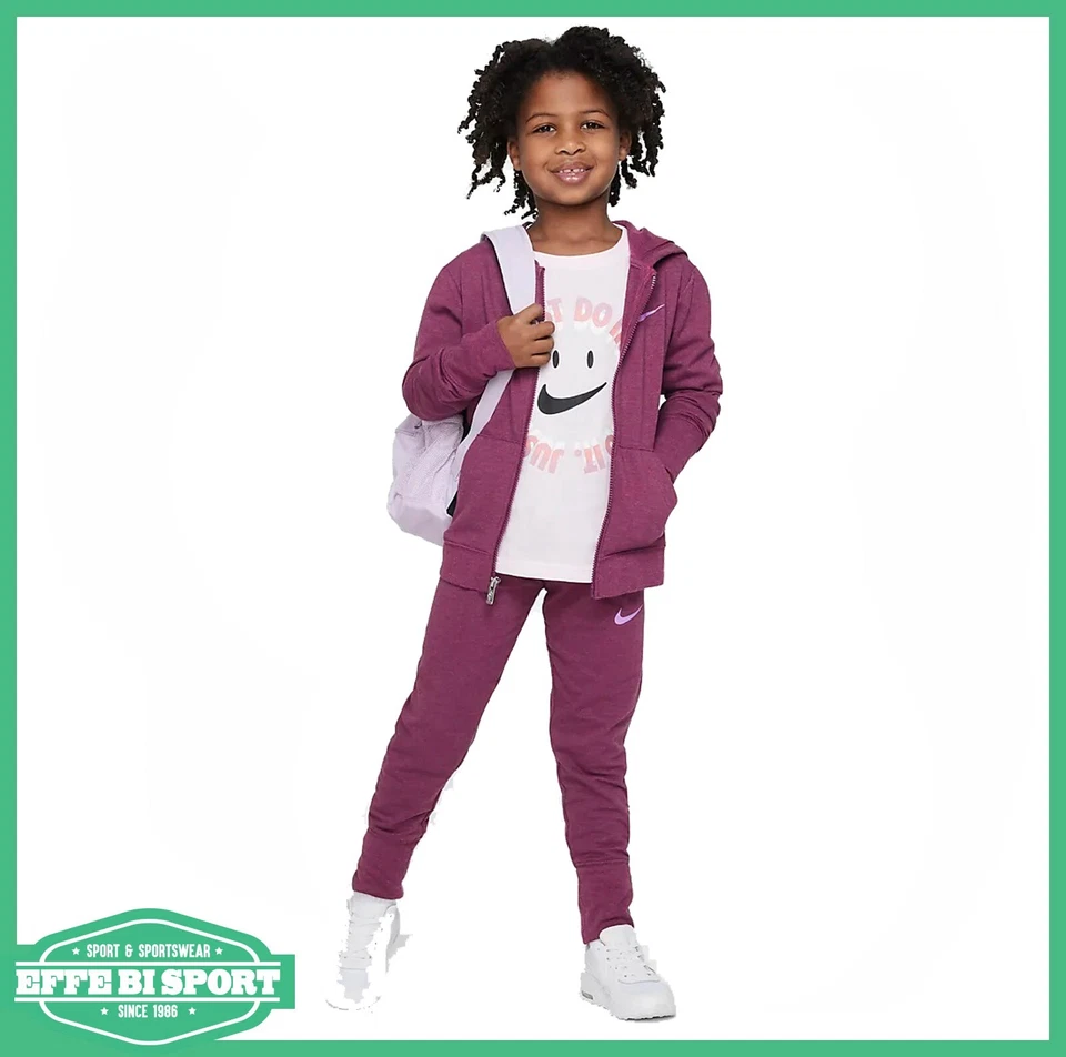Tuta Nike Sportswear baby set felpa con zip e pantalone bambina casual logo moda - Immagine 1 di 4