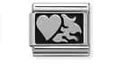 Italian Charm CLASSIC Silvershine Flaming Heart Charm 330102/08 rrp £20