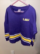 Girls Youth L (10-12) LSU Tigers Sweatshirt Purple And Gold Kids