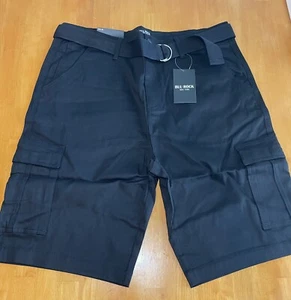 New Blu Rock Mens Size 38 Black Khaki Shorts - Picture 1 of 5