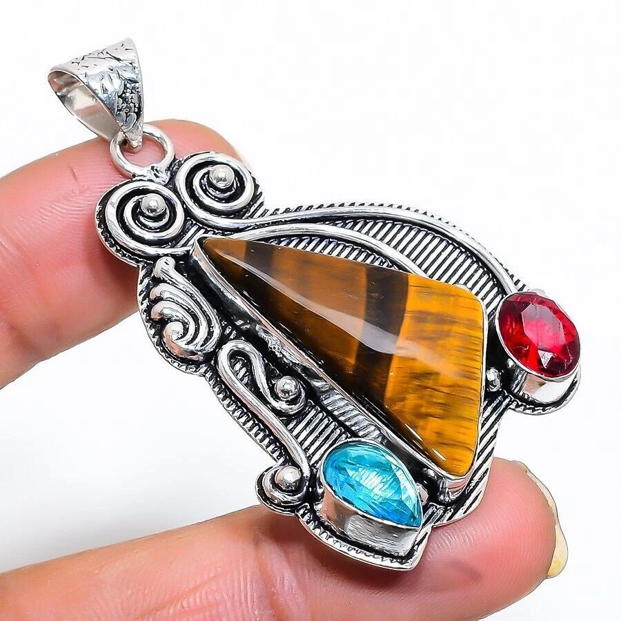 Ciondolo gioielli in argento sterling 925 fatto a mano con pietra preziosa... - Immagine 1 di 1