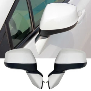 1Pair 3 Wire White Power Glass Side Mirror Fit For Honda Civic 12-15 O - Afbeelding 1 van 8