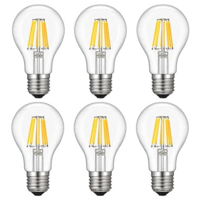 1/4/6x4/6/8W LED Filament Bulb E26 110V Dimmable Edison Retro Light Lamp A60/A19 - Image 1 of 4