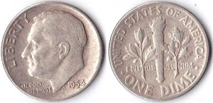 U.S.A. 1 DIME ROOSEVELT 1954 - Picture 1 of 1