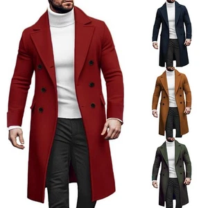 Winter Trench Coat Long Jacket Windbreaker Autumn Wear Brand New Winter Wear - Picture 1 of 16