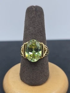 UTC Gold Over Sterling Silver And Peridot Ring Size 7 - Picture 1 of 8
