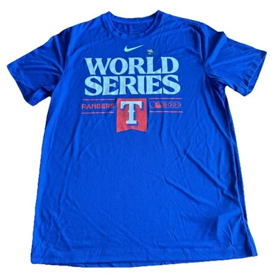 Nueva camiseta Nike Texas Rangers 2023 World Series Champions Locker talla grande para hombre Foto 1 de 4