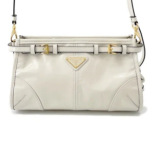 PRADA Bonnie Shoulder Bag Size Small Leather White 1BH215 - Picture 1 of 12