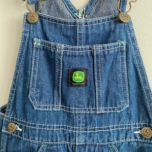 John Deere Kid’s Overalls Denim Bibs Size 6 - Picture 1 of 6