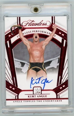 2024 Panini Flawless Kurt Angle Flawless Performances Ruby On Card Auto /15 - Image 1 of 2