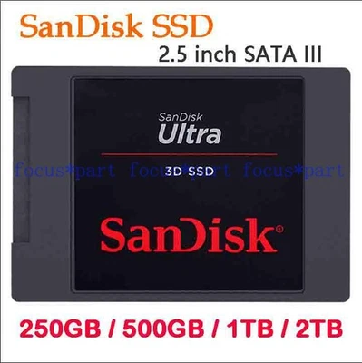 Sandisk 2.5" ULTRA 3D SSD 250GB 500GB 1TB 2T Internal Solid State Drive SATA LOT - Image 1 of 4