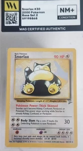 WAG Certified NM+ Pokémon TCG Snorlax Card 30/130 Base Set 2 Vintage Non-Holo - Picture 1 of 2