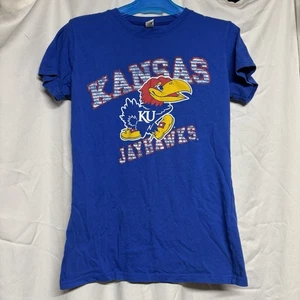 Women’s Tultex Fine Jersey Large KU Jayhawks Shirt Pre-Shrunk - Picture 1 of 7