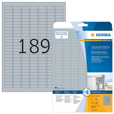HERMA Extra-Strong Adhesive Silver Heavy Duty Weatherproof Foil Labels, 189 Labe - Image 1 of 4